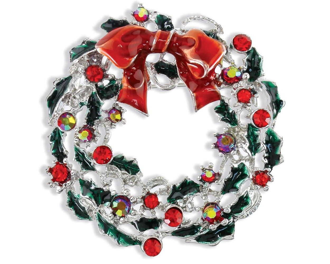 Wreath with Crystals-Pin