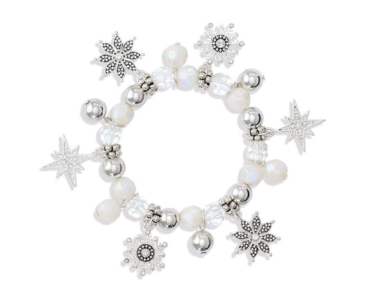 Multi Bead and Snowflake Drops Bracelet