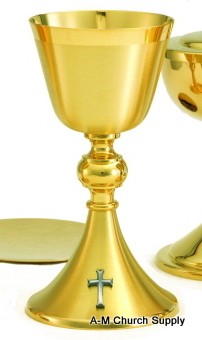 24K Gold Plated Chalice w/Paten