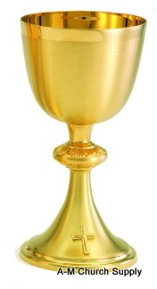 24K Gold Plated Chalice w/Paten