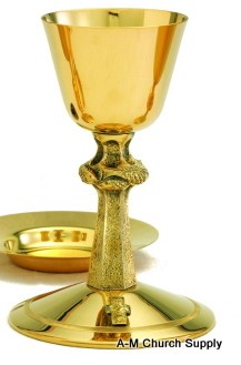 24K Gold Plated Chalice w/Paten