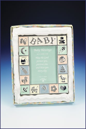 Baby Blessing 7" x 6" Photo Frame - Enameled