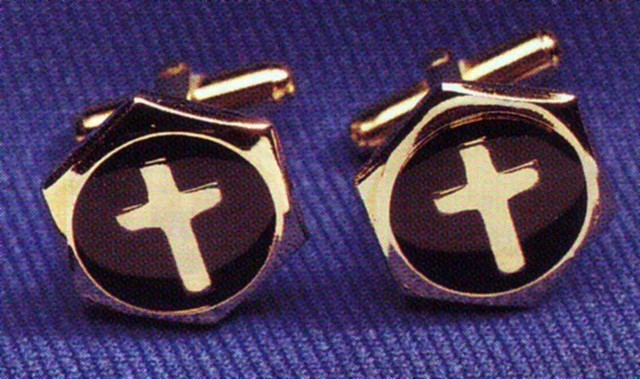 Cuff Links - Inlaid Cross