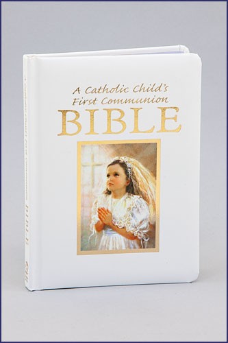 A Catholic Child's Girl First Communion Gift Bible