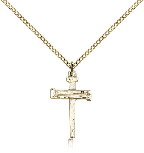 Gold Filled Nail Cross Pendant