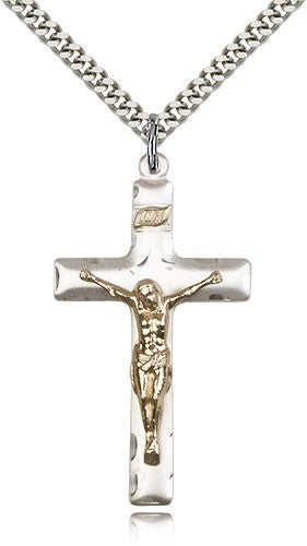 Two-Tone GF/SS Crucifix Pendant