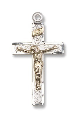 Two-Tone GF/SS Crucifix Pendant