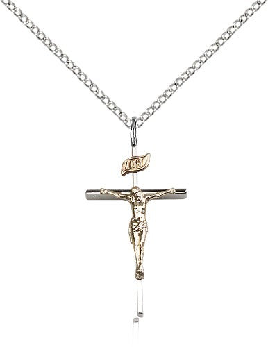 Two-Tone GF/SS Crucifix Pendant