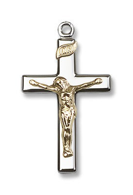 Two-Tone GF/SS Crucifix Pendant