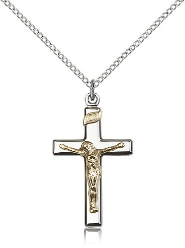 Two-Tone GF/SS Crucifix Pendant