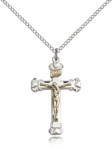 Two-Tone GF/SS Crucifix Pendant