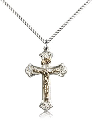 Two-Tone GF/SS Crucifix Pendant