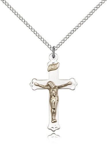 Two-Tone GF/SS Crucifix Pendant