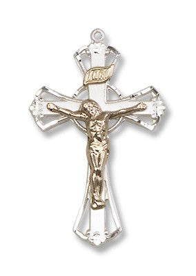 Two-Tone GF/SS Crucifix Pendant