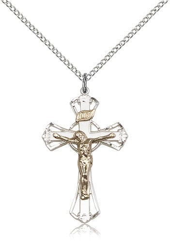 Two-Tone GF/SS Crucifix Pendant