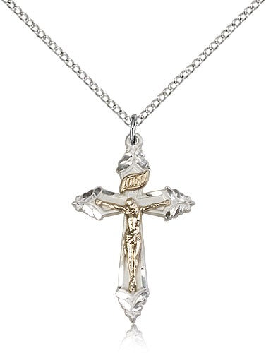 Two-Tone GF/SS Crucifix Pendant