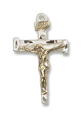 Two-Tone GF/SS Nail Crucifix Pendant