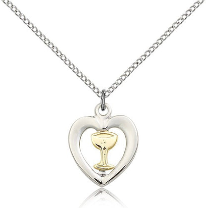 Two-Tone Gold Filled/SS Heart Pendant