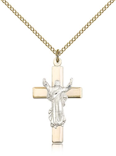 Two-Tone SS/GF Cross Pendant