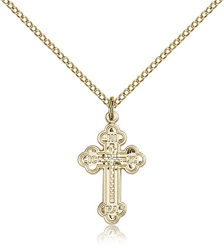 Gold Filled Russian Cross Pendant