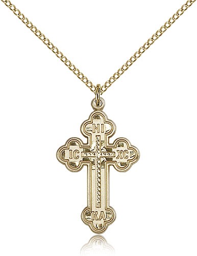 Gold Filled Russian Cross Pendant