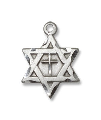 Star of David w/Cross Sterling Silver Pendant