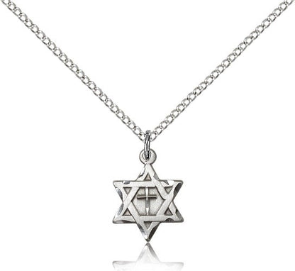 Star of David w/Cross Sterling Silver Pendant