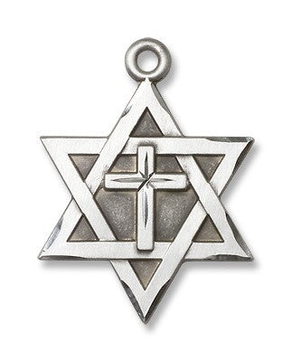 Star of David w/Cross Sterling Silver Pendant