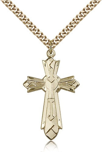 Gold Filled Mosaic Cross Pendant