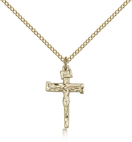 Gold Filled Nail Crucifix Pendant