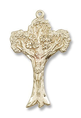 Gold Filled Tree of Life Crucifix Pendant