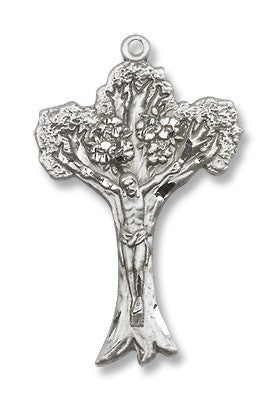 Sterling Silver Tree of Life Crucifix Pendant