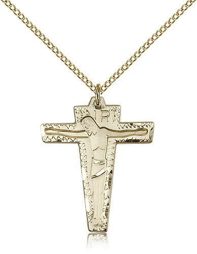 Gold Filled Primative Crucifix Pendant