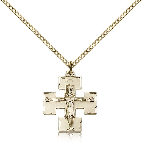 Gold Filled Modern Crucifix Pendant