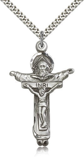 Sterling Silver Trinity Crucifix Pendant