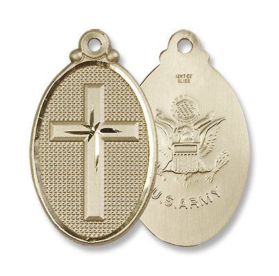 Army w/Cross Gold Filled Pendant