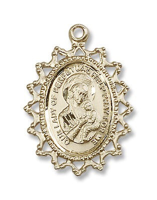 Gold Filled O/L of Perpetual Help Pendant