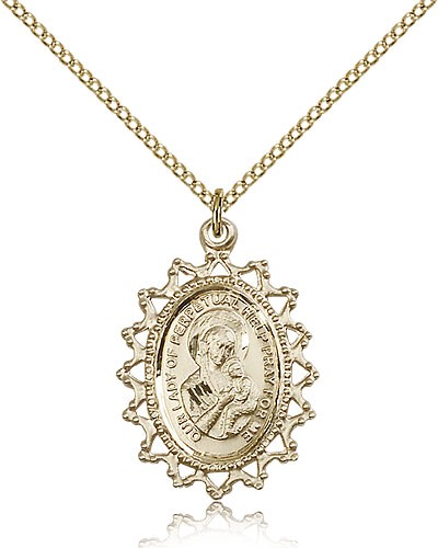 Gold Filled O/L of Perpetual Help Pendant