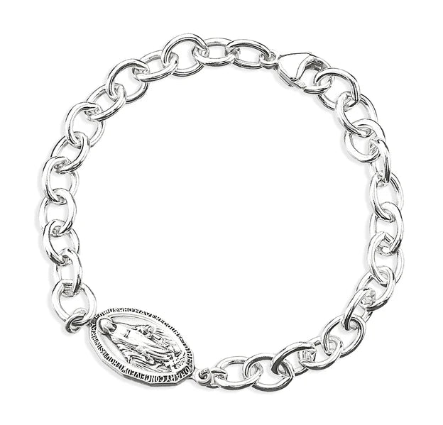 Sterling Silver Miraculous I.D. Bracelet - Boxed