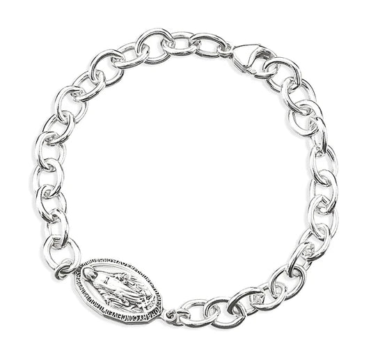 Sterling Silver Miraculous I.D. Bracelet - Boxed
