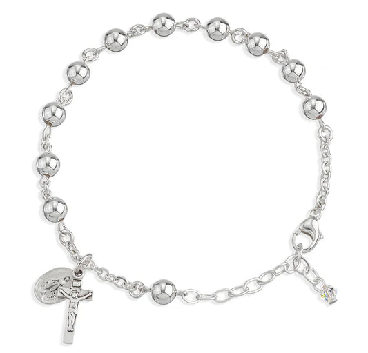 5mm Sterling Rosary Bracelet - Boxed