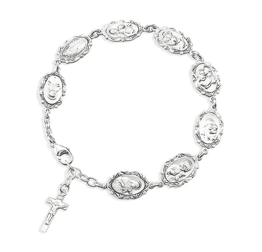 Sterling Silver Saint Bracelet - Boxed