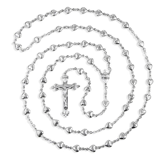 Sacred Heart Sterling Silver Rosary